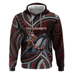 Aotearoa Christmas Hoodie Santa Riding Humpback Whale Maori Koru
