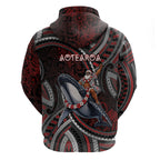 Aotearoa Christmas Hoodie Santa Riding Humpback Whale Maori Koru