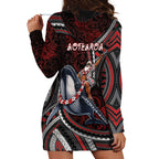 Aotearoa Christmas Hoodie Dress Santa Riding Humpback Whale Maori Koru