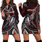 Aotearoa Christmas Hoodie Dress Santa Riding Humpback Whale Maori Koru