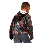 Aotearoa Christmas Kid Hoodie Santa Riding Humpback Whale Maori Koru