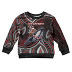 Aotearoa Christmas Kid Ugly Christmas Sweater Santa Riding Humpback Whale Maori Koru