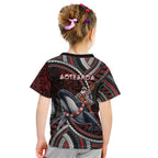 Aotearoa Christmas Kid T Shirt Santa Riding Humpback Whale Maori Koru