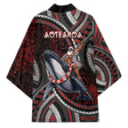 Aotearoa Christmas Kimono Santa Riding Humpback Whale Maori Koru