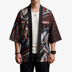 Aotearoa Christmas Kimono Santa Riding Humpback Whale Maori Koru