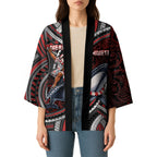 Aotearoa Christmas Kimono Santa Riding Humpback Whale Maori Koru