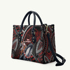 Aotearoa Christmas Leather Bag Santa Riding Humpback Whale Maori Koru