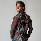 Aotearoa Christmas Long Sleeve Polo Shirt Santa Riding Humpback Whale Maori Koru