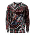 Aotearoa Christmas Long Sleeve Shirt Santa Riding Humpback Whale Maori Koru