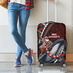 Aotearoa Christmas Luggage Cover Santa Riding Humpback Whale Maori Koru