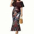 Aotearoa Christmas Mermaid Dress Santa Riding Humpback Whale Maori Koru
