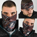 Aotearoa Christmas Neck Gaiter Santa Riding Humpback Whale Maori Koru