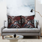 Aotearoa Christmas Pillow Cover Santa Riding Humpback Whale Maori Koru