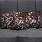 Aotearoa Christmas Pillow Cover Santa Riding Humpback Whale Maori Koru