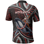 Aotearoa Christmas Polo Shirt Santa Riding Humpback Whale Maori Koru