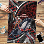 Aotearoa Christmas Puzzle Santa Riding Humpback Whale Maori Koru