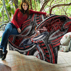 Aotearoa Christmas Quilt Santa Riding Humpback Whale Maori Koru