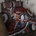 Aotearoa Christmas Quilt Bed Set Santa Riding Humpback Whale Maori Koru
