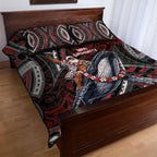 Aotearoa Christmas Quilt Bed Set Santa Riding Humpback Whale Maori Koru