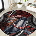 Aotearoa Christmas Round Carpet Santa Riding Humpback Whale Maori Koru