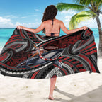 Aotearoa Christmas Sarong Santa Riding Humpback Whale Maori Koru