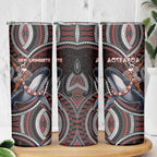 Aotearoa Christmas Skinny Tumbler Santa Riding Humpback Whale Maori Koru