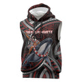 Aotearoa Christmas Sleeveless Hoodie Santa Riding Humpback Whale Maori Koru