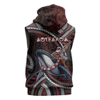 Aotearoa Christmas Sleeveless Hoodie Santa Riding Humpback Whale Maori Koru