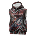 Aotearoa Christmas Sleeveless Zip Hoodie Santa Riding Humpback Whale Maori Koru