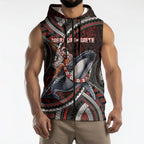 Aotearoa Christmas Sleeveless Zip Hoodie Santa Riding Humpback Whale Maori Koru