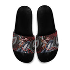Aotearoa Christmas Slide Sandals Santa Riding Humpback Whale Maori Koru