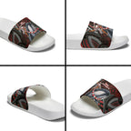 Aotearoa Christmas Slide Sandals Santa Riding Humpback Whale Maori Koru
