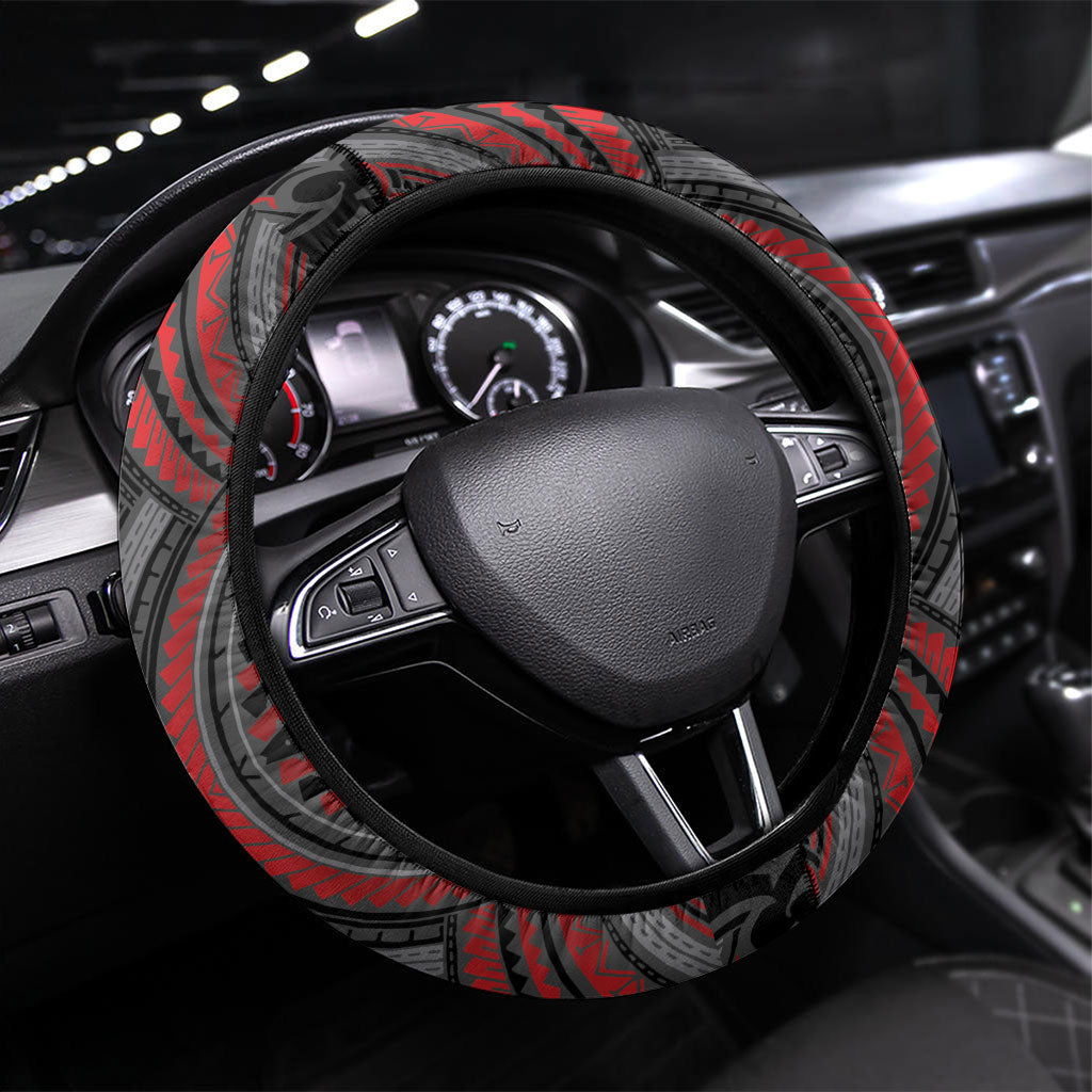 Aotearoa Christmas Steering Wheel Cover Santa Riding Humpback Whale Maori Koru