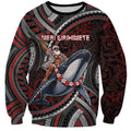 Aotearoa Christmas Sweatshirt Santa Riding Humpback Whale Maori Koru