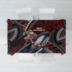 Aotearoa Christmas Tablecloth Santa Riding Humpback Whale Maori Koru