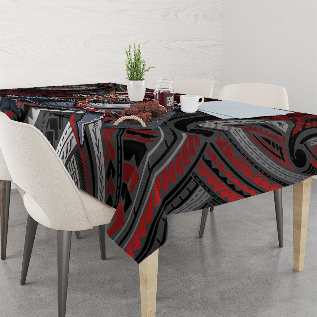Aotearoa Christmas Tablecloth Santa Riding Humpback Whale Maori Koru