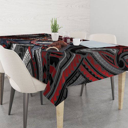 Aotearoa Christmas Tablecloth Santa Riding Humpback Whale Maori Koru