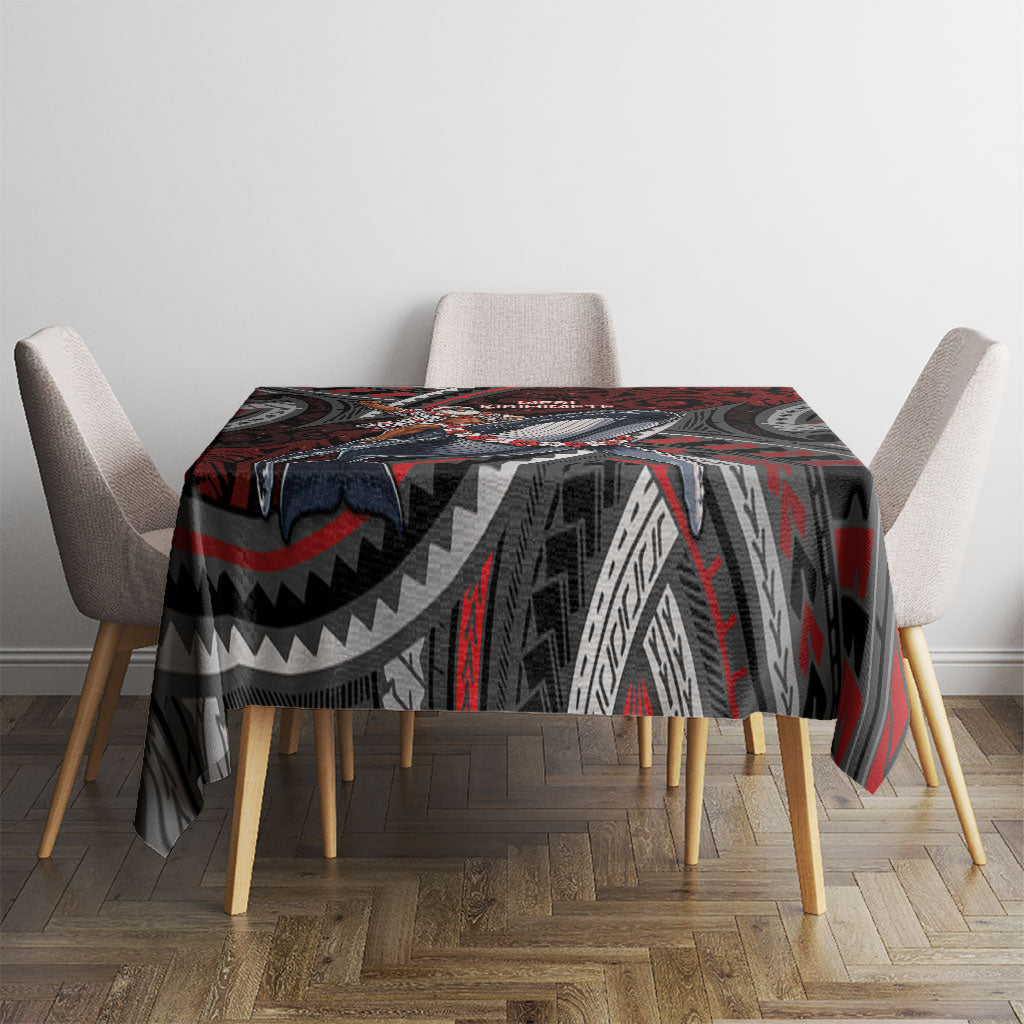 Aotearoa Christmas Tablecloth Santa Riding Humpback Whale Maori Koru