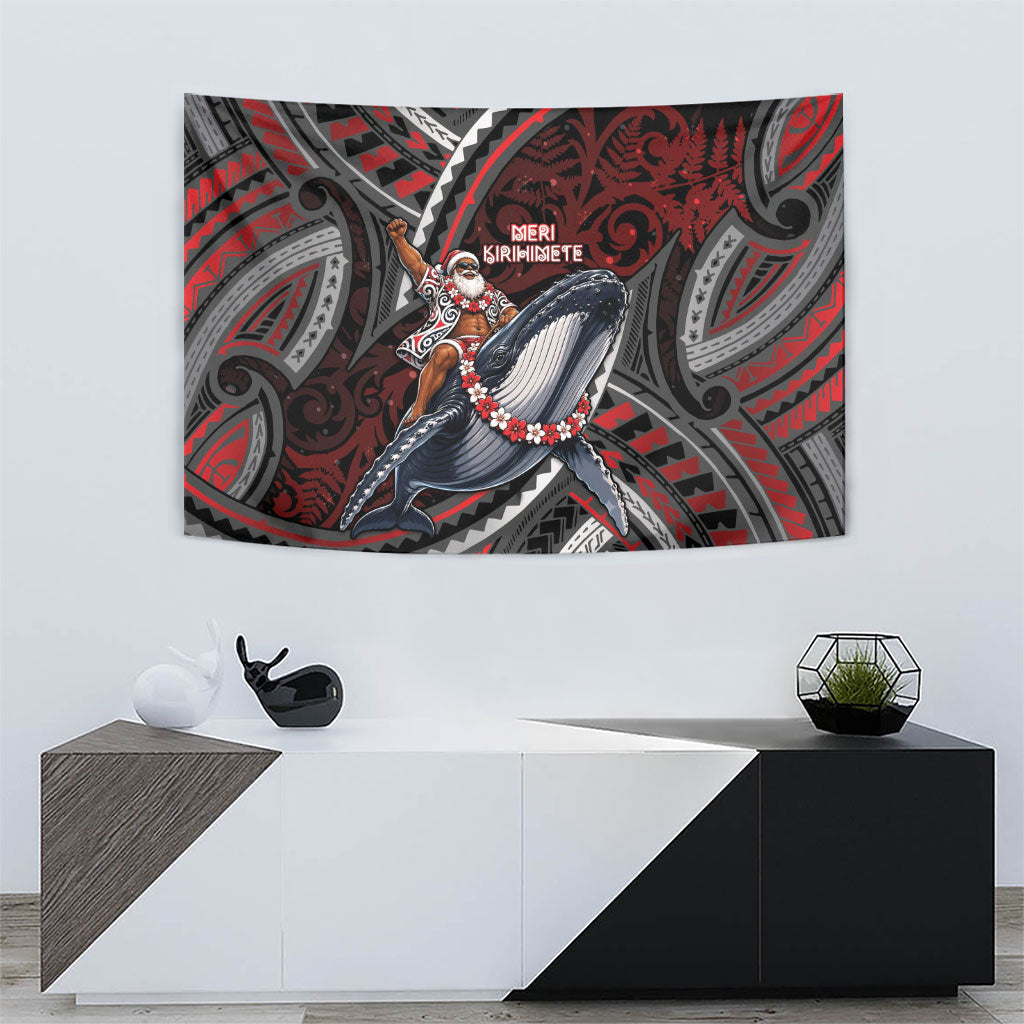 Aotearoa Christmas Tapestry Santa Riding Humpback Whale Maori Koru