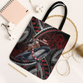 Aotearoa Christmas Tote Bag Santa Riding Humpback Whale Maori Koru