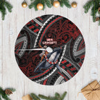 Aotearoa Christmas Tree Skirt Santa Riding Humpback Whale Maori Koru