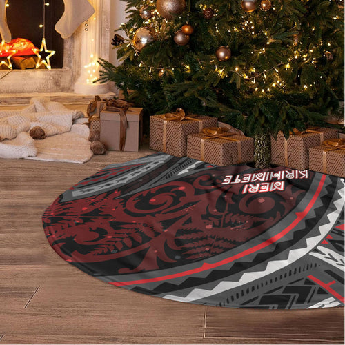 Aotearoa Christmas Tree Skirt Santa Riding Humpback Whale Maori Koru