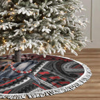 Aotearoa Christmas Tree Skirt Santa Riding Humpback Whale Maori Koru