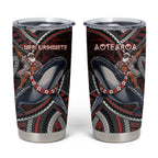 Aotearoa Christmas Tumbler Cup Santa Riding Humpback Whale Maori Koru