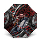 Aotearoa Christmas Umbrella Santa Riding Humpback Whale Maori Koru