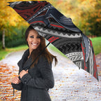 Aotearoa Christmas Umbrella Santa Riding Humpback Whale Maori Koru