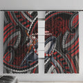 Aotearoa Christmas Window Curtain Santa Riding Humpback Whale Maori Koru