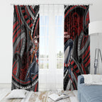 Aotearoa Christmas Window Curtain Santa Riding Humpback Whale Maori Koru