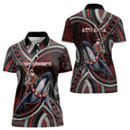 Aotearoa Christmas Women Polo Shirt Santa Riding Humpback Whale Maori Koru