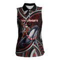 Aotearoa Christmas Women Sleeveless Polo Shirt Santa Riding Humpback Whale Maori Koru